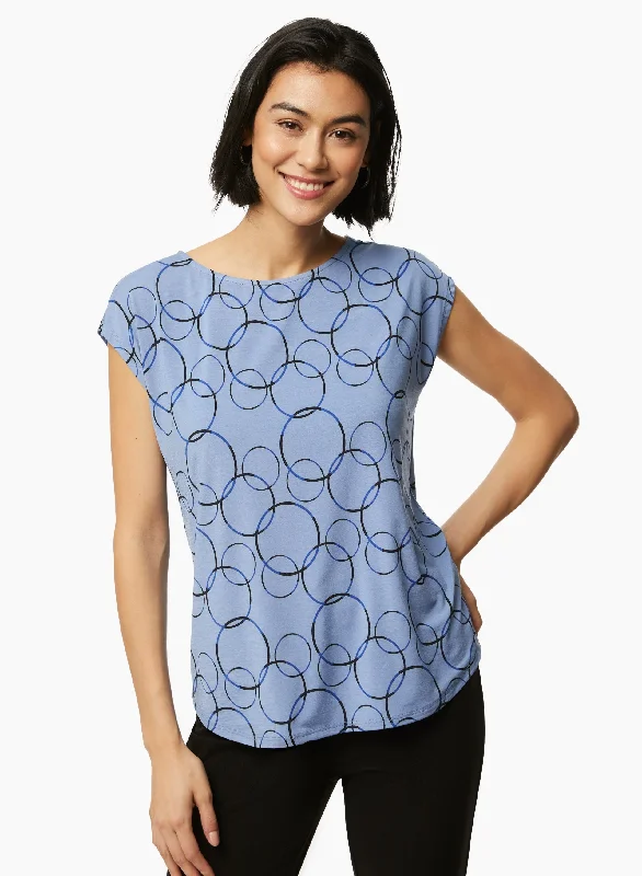 Circle Print Short Sleeve Top