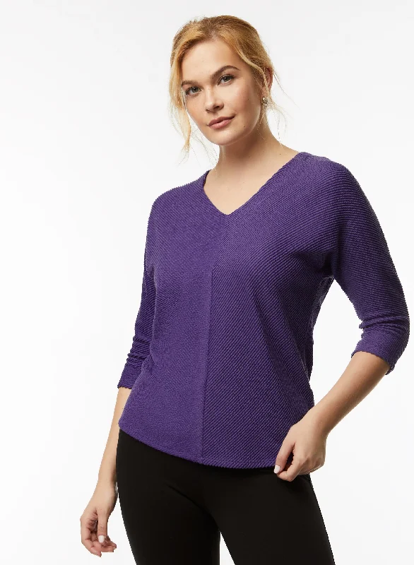 Dolman Sleeve Ottoman Stitch Top