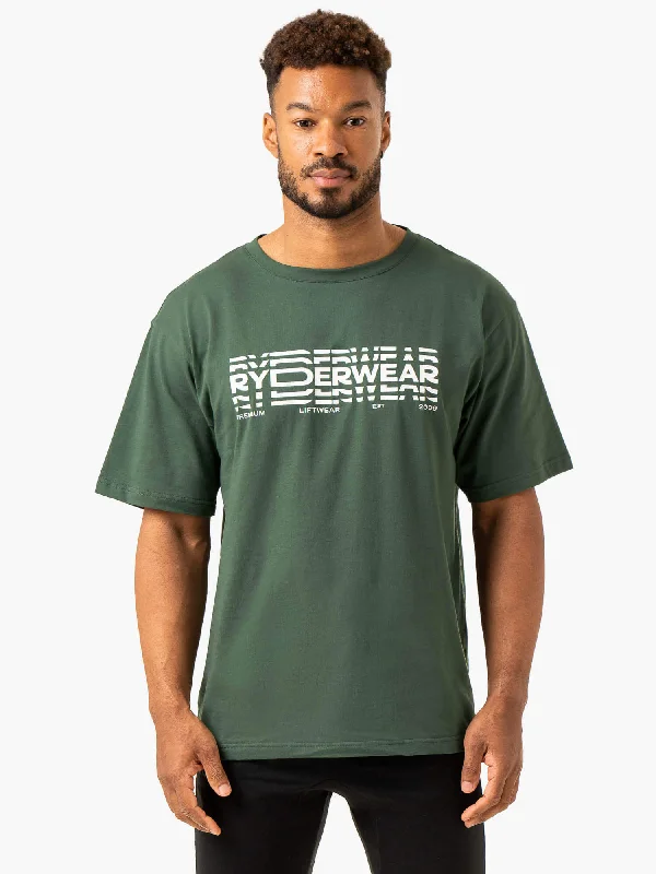 Graphic Oversized Unisex T-Shirt - Dark Green