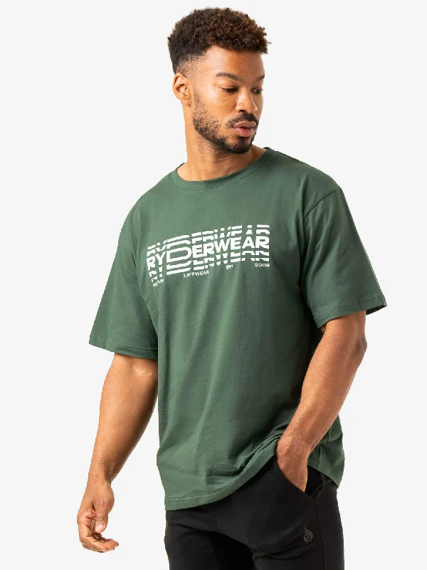 Graphic Oversized Unisex T-Shirt - Dark Green