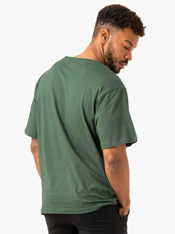 Graphic Oversized Unisex T-Shirt - Dark Green