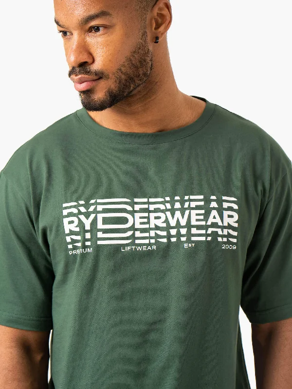 Graphic Oversized Unisex T-Shirt - Dark Green