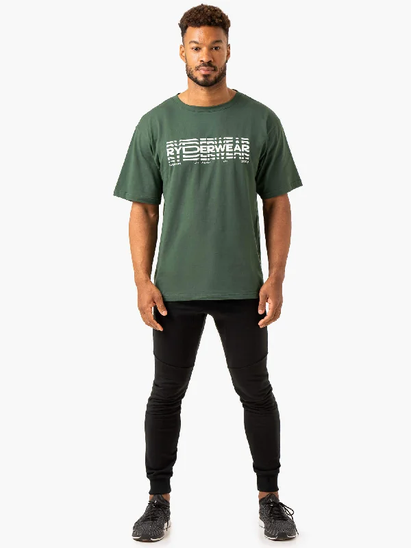 Graphic Oversized Unisex T-Shirt - Dark Green