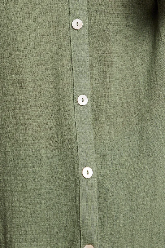 Green Relaxed Shirt Short Sleeve