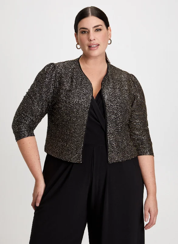 Puffed Sleeve Metallic Bolero