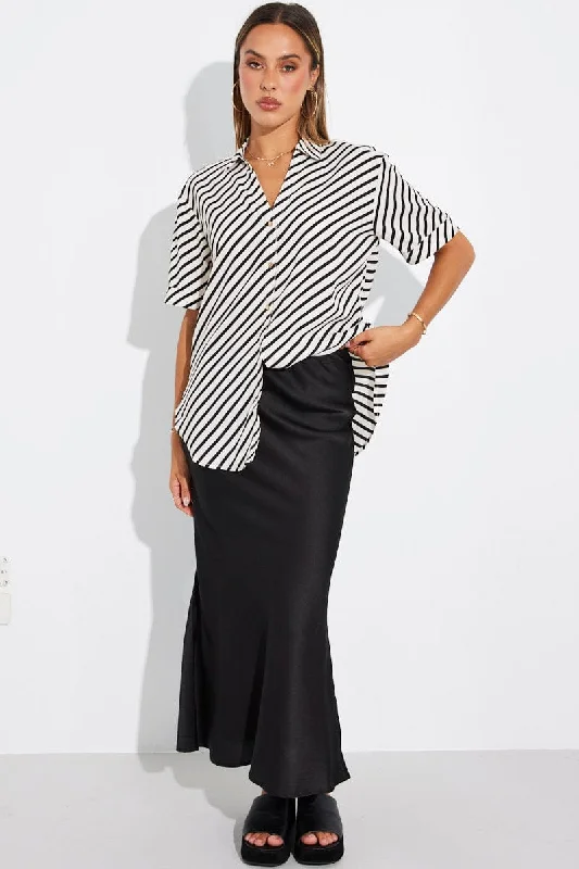 White Stripe Shirt Short Sleeve