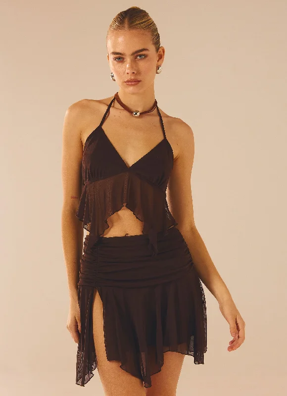 Adorn Halter Top - Dark Mocha