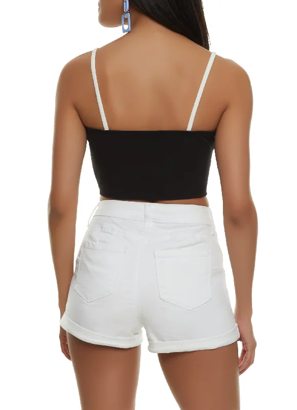 Contrast Trim Cami Bustier Top