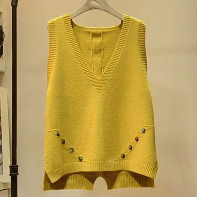 Casual Shift Sleeveless Knitted Vests