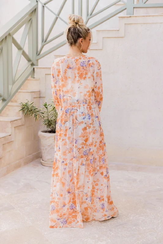 Change The Ending Orange/Purple Floral Kimono FINAL SALE