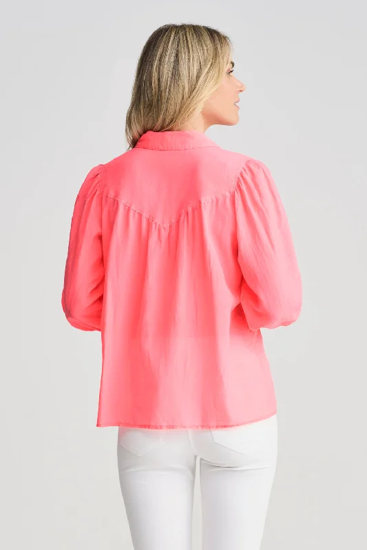 Cotton Silk Blouson Shirt