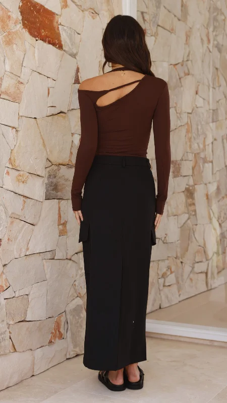 Constance Long Sleeve Top - Chocolate