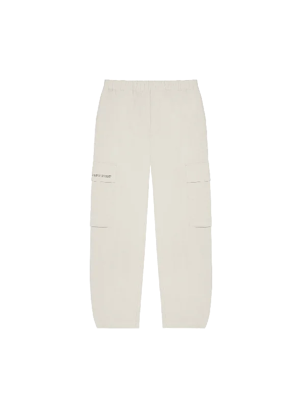 Organic Cotton Linen Cargo Pants—limestone