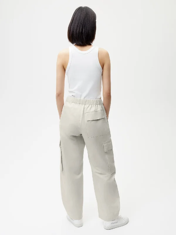 Organic Cotton Linen Cargo Pants—limestone