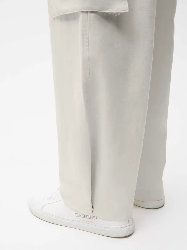 Organic Cotton Linen Cargo Pants—limestone