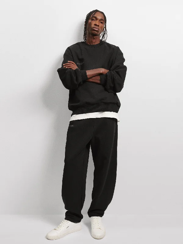 DNA Barrel-Leg Track Pants—black