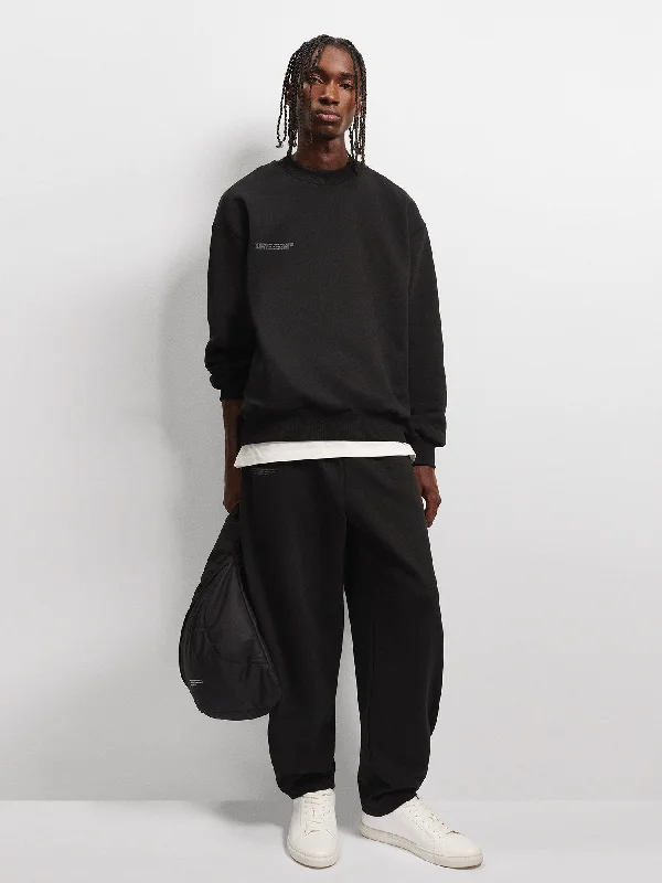 DNA Barrel-Leg Track Pants—black