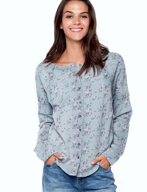 Easy floral Henley Top