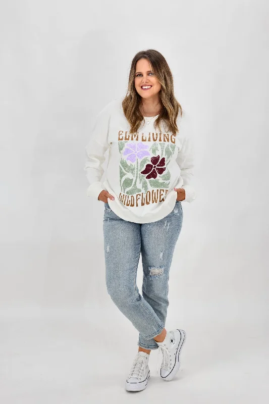 Elm Wildflower Crew Winter White