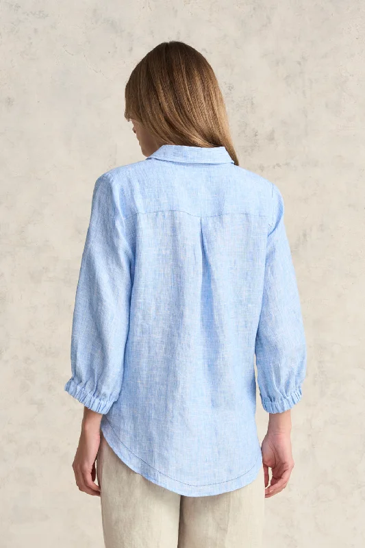 Essential Linen Shirt - Chambray Cross Dye