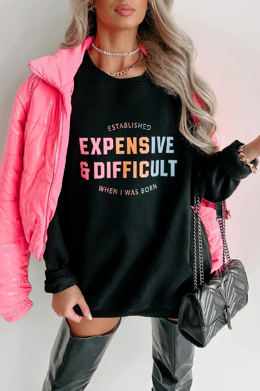 ""Expensive & Difficult"" Graphic Multiple Shirt Options (Black) - Print On Demand