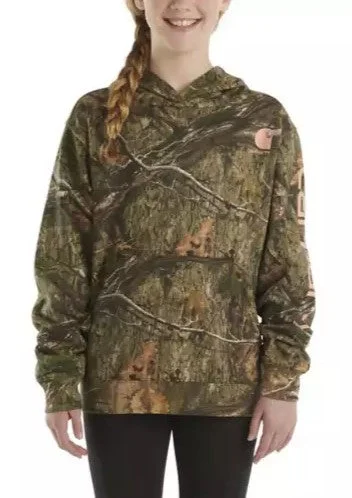 Girls' Long-Sleeve Camo Graphic Sweatshirt