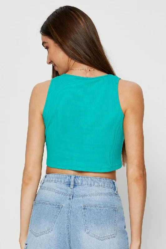 Green Crop Top