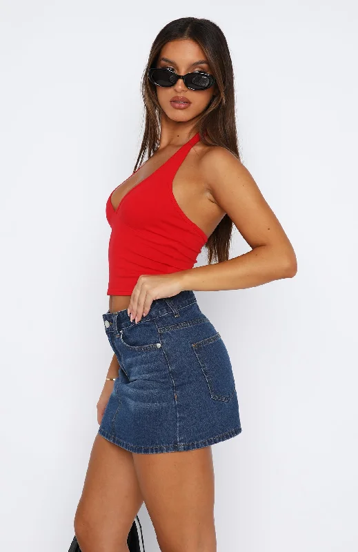 Have To Getaway Halter Top Red