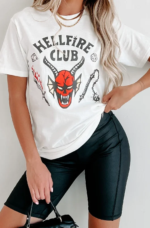 ""Hellfire Club"" Graphic - Multiple Shirt Options (White) - Print On Demand