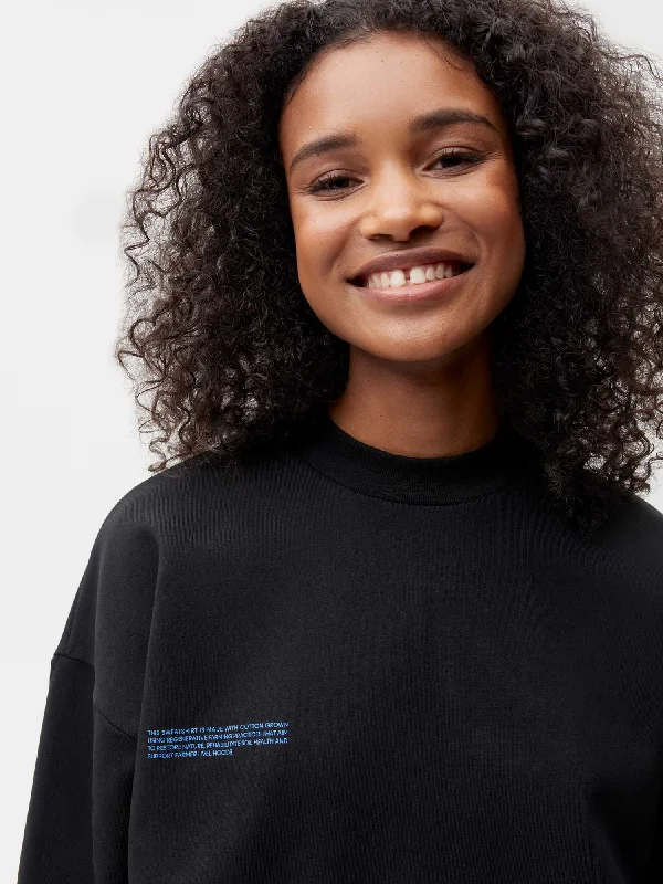 In Conversion Cotton Sweatshirt—black