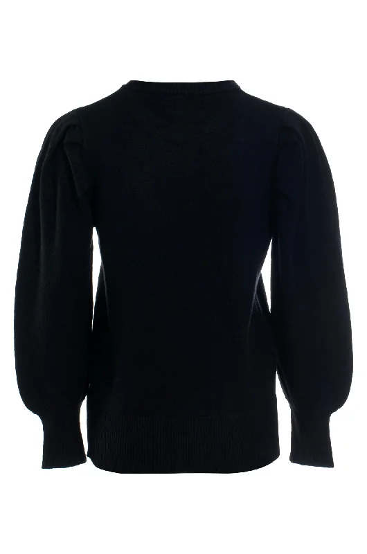 Puff sleeve Luxe Knitwear Jersey | Black | 7322ZZ