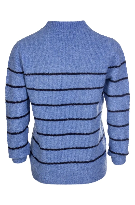 Stripe Faux Mohair Blend Jersey | SKY/NAVY | 6853ZZ