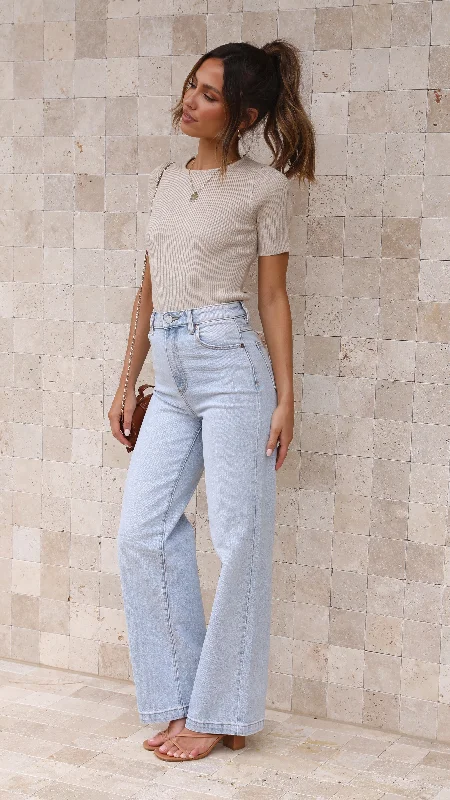 Laylin Ribbed Top - Oatmeal