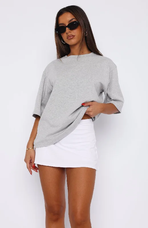 Let It Out Oversized Tee Grey Marle