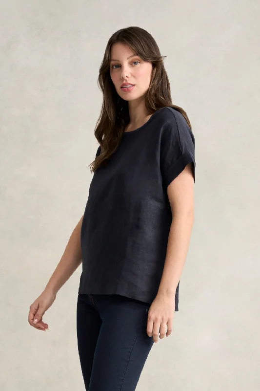 Linen Mix Top - Ink