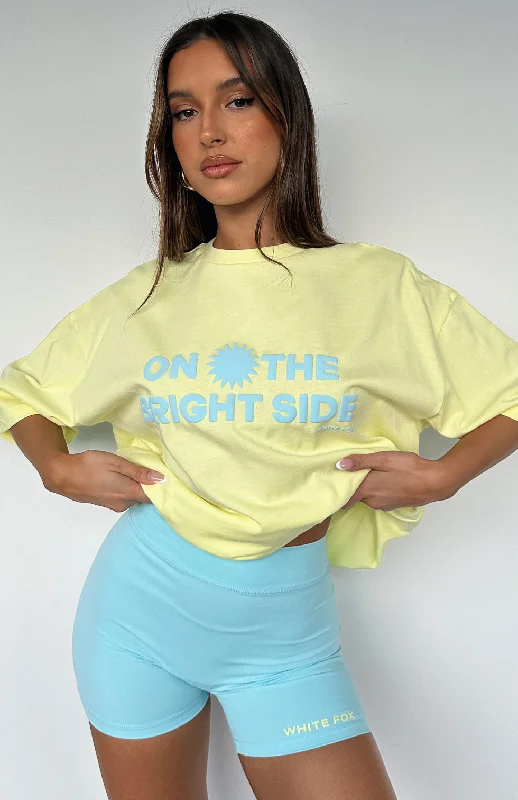 Look On The Bright Side Oversized Tee Lemon