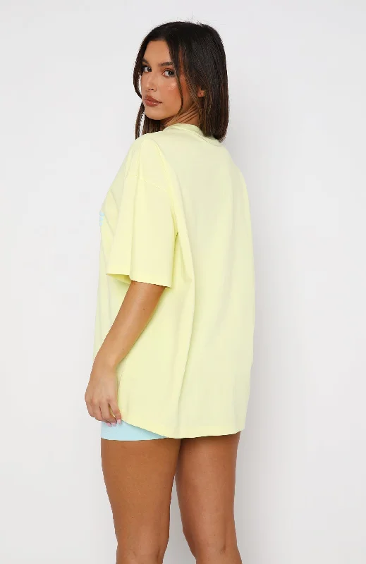 Look On The Bright Side Oversized Tee Lemon