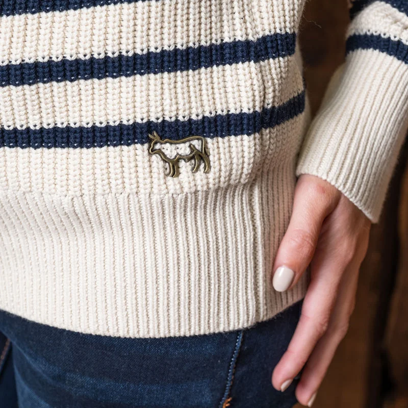 Midlands Striped Pullover Knit Ivory