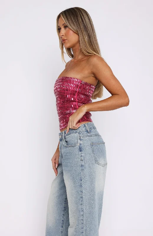 Mirror Mirror Embellished Bustier Pink