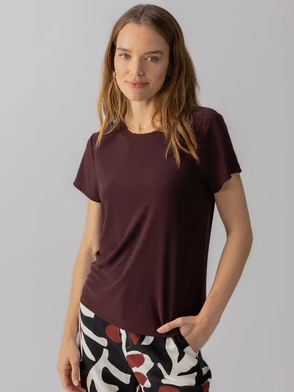 Perfect Mesh Tee Dark Cherry