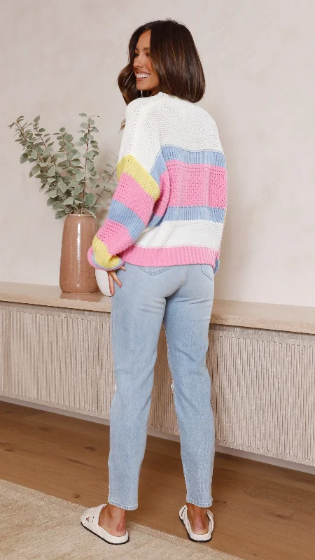 Pia Knit Jumper - Pink Multi