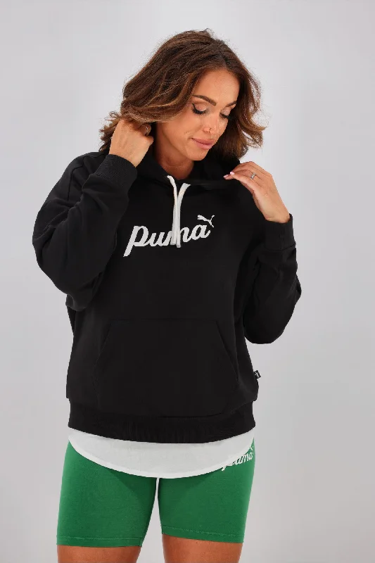 Puma ESS + Blossom Script Hoodie Black