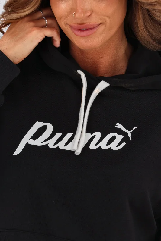 Puma ESS + Blossom Script Hoodie Black