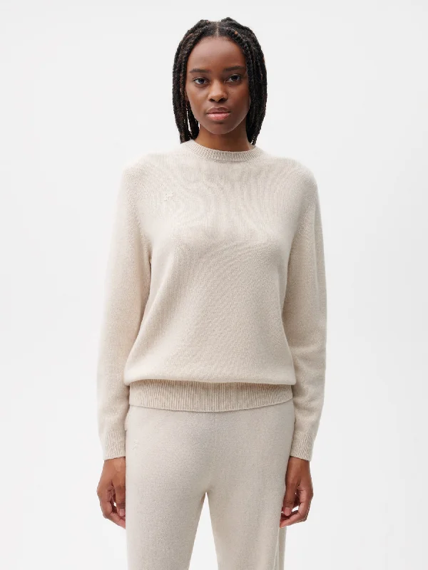 Recycled Cashmere Crewneck Sweatshirt—oatmeal