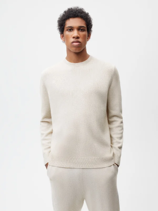 Recycled Cashmere Crewneck Sweatshirt—oatmeal