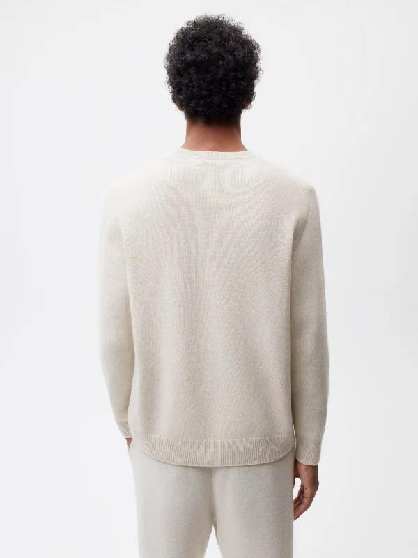 Recycled Cashmere Crewneck Sweatshirt—oatmeal