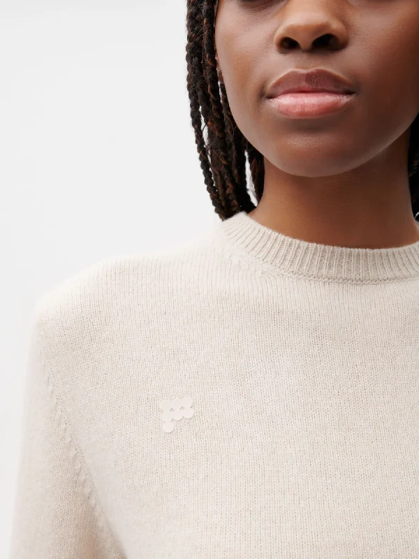 Recycled Cashmere Crewneck Sweatshirt—oatmeal