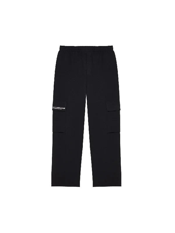 Recycled Cotton Jersey Cargo Pants—black