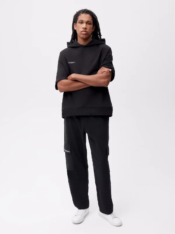 Recycled Cotton Jersey Cargo Pants—black