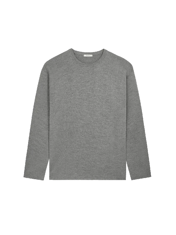 Regenerative Merino Wool Sweater—grey marl